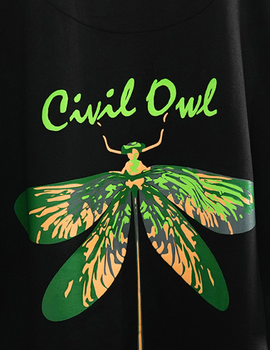 BLACK BUTTERFLY BEE OVERSIZED T SHIRT
