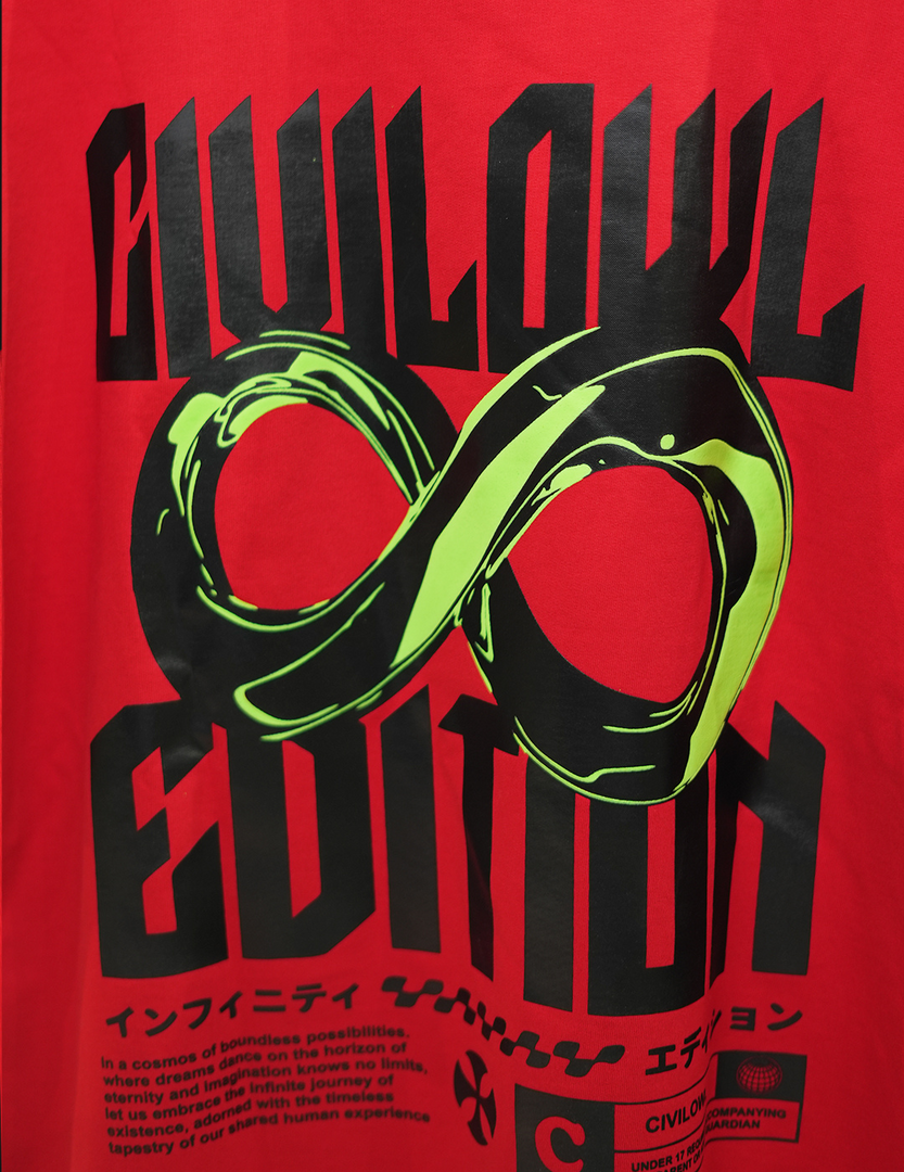RED INFINITY OVERSIZED T SHIRT