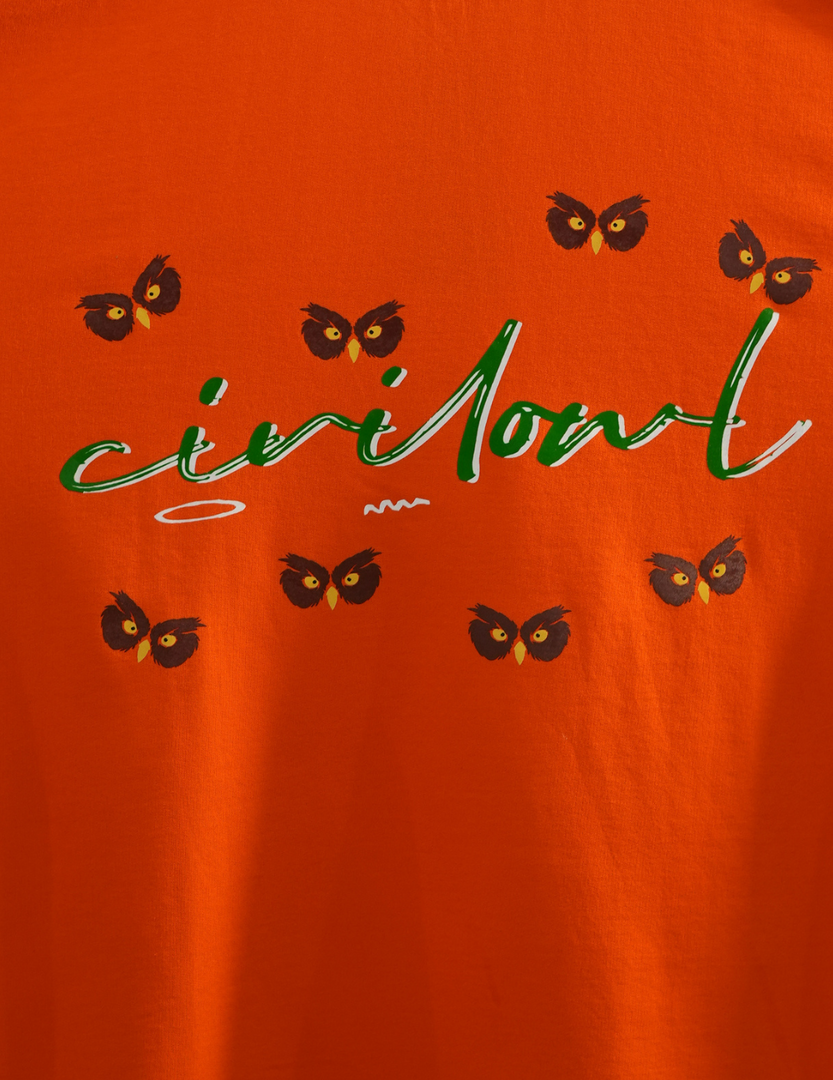 ORANGE OWLS BASIC OVERSIZED T SHIRT
