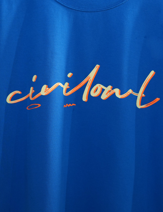 ROYAL BLUE CIVILOWL BASIC OVERSIZED T SHIRT