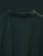 BOTTLE GREEN SIDE BLUE OWL COLLAR T SHIRT