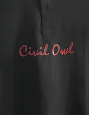 BLACK CIVILOWL DRYFIT MARS COLLAR T SHIRTS