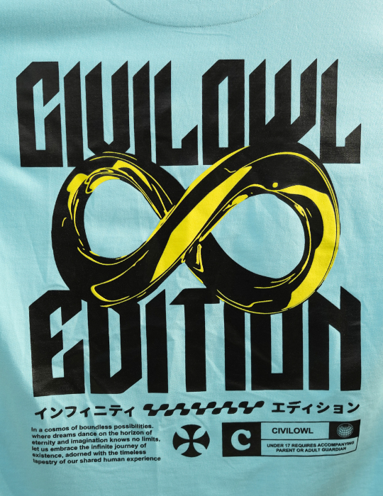 SKY BLUE INFINITY OVERSIZED T SHIRT