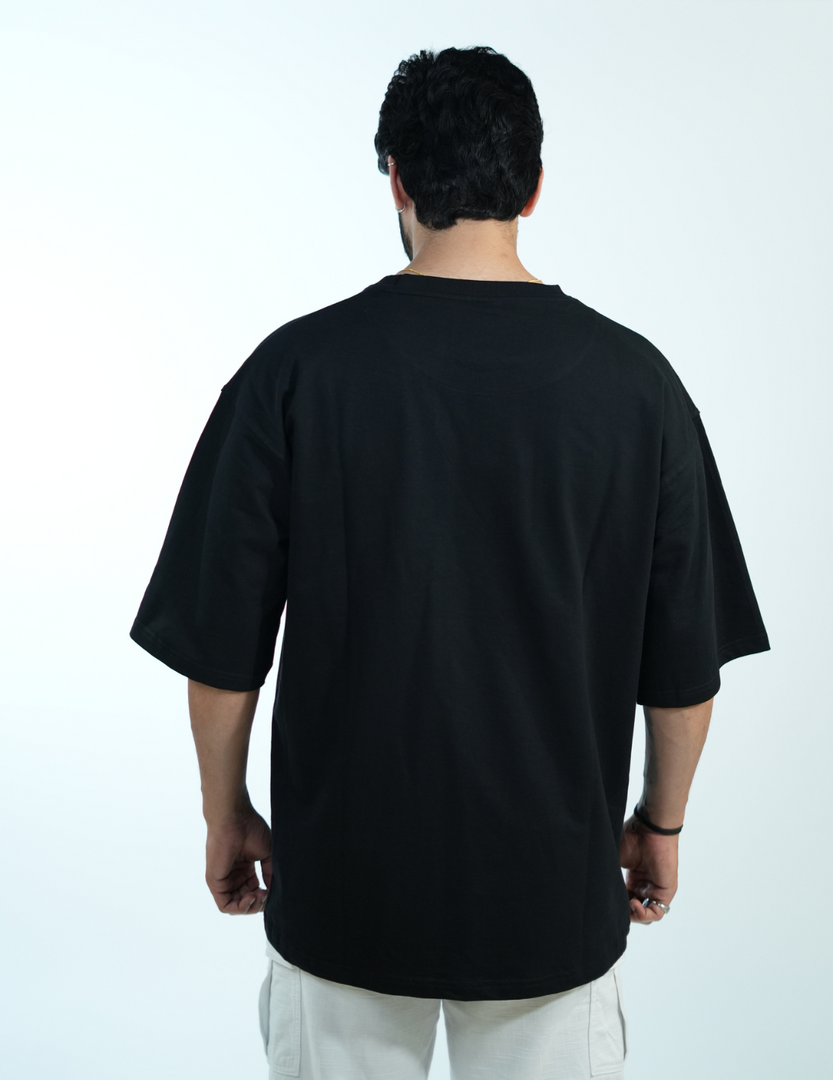 BLACK OWL FIGURE OVERSIZED T SHIRT