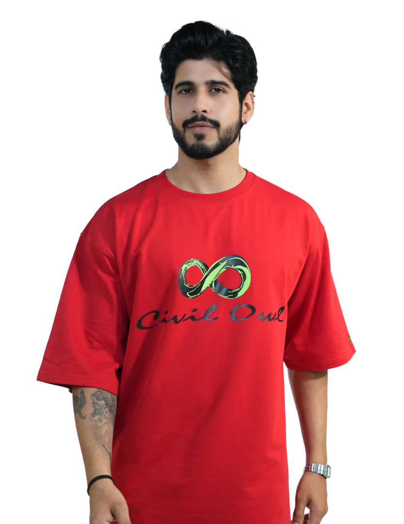 RED INFINITY OVERSIZED T SHIRT