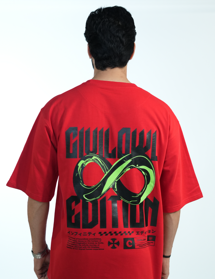 RED INFINITY OVERSIZED T SHIRT