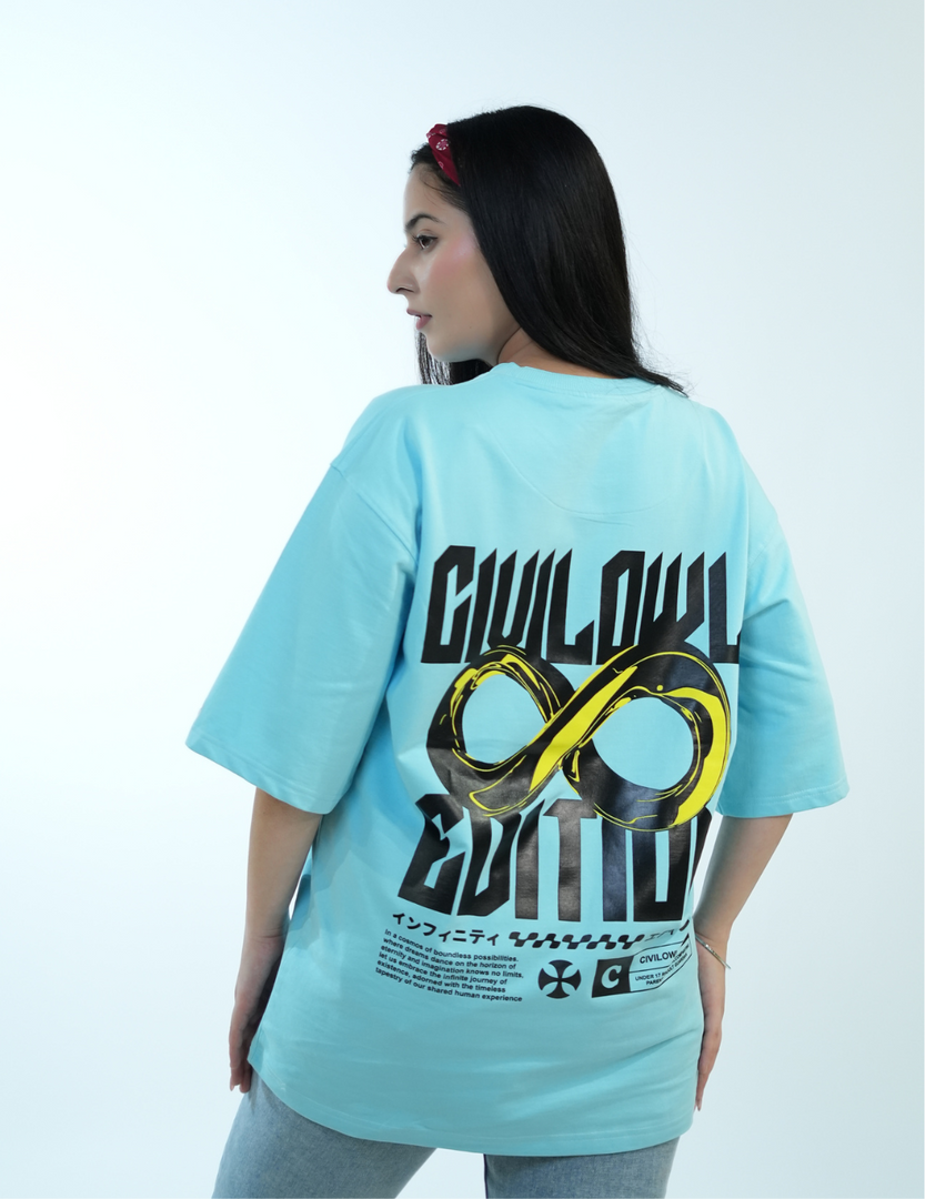 SKY BLUE INFINITY OVERSIZED T SHIRT