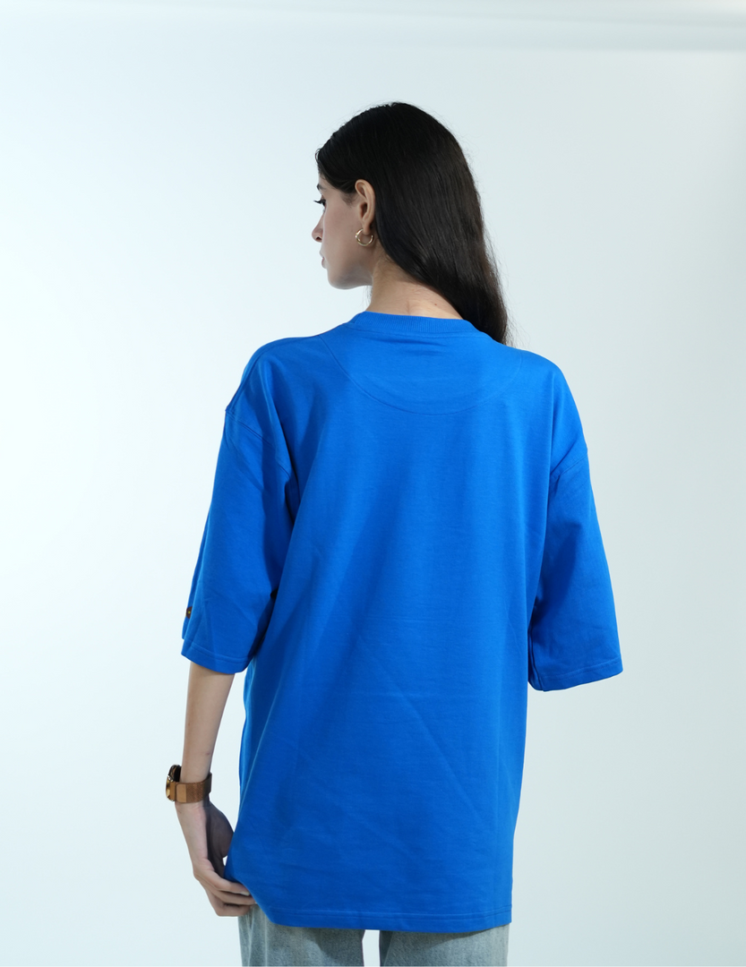 ROYAL BLUE CIVILOWL BASIC OVERSIZED T SHIRT