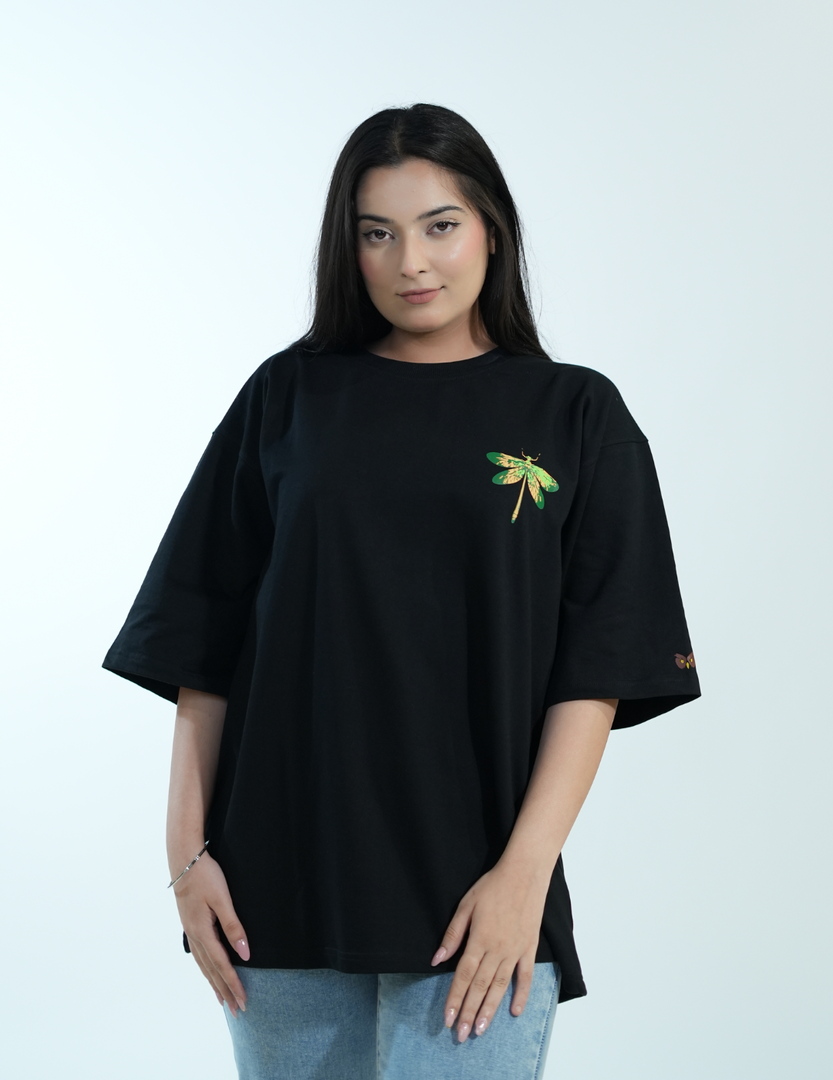 BLACK BUTTERFLY BEE OVERSIZED T SHIRT
