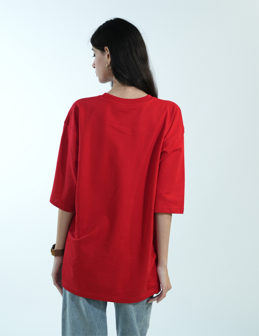 RED OWLS BASIC OVERSIZED T SHIRT