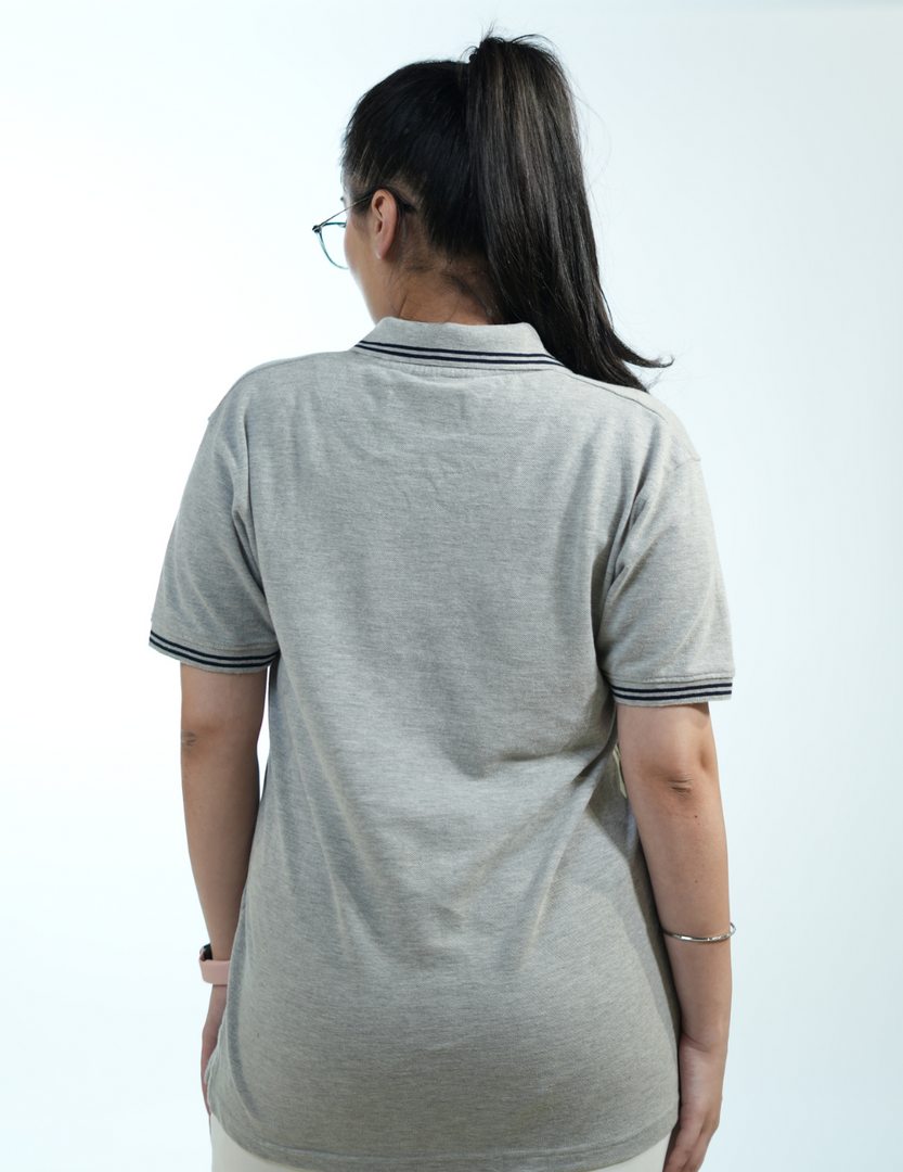 GREY SIDE OWL COLLAR T SHIRT