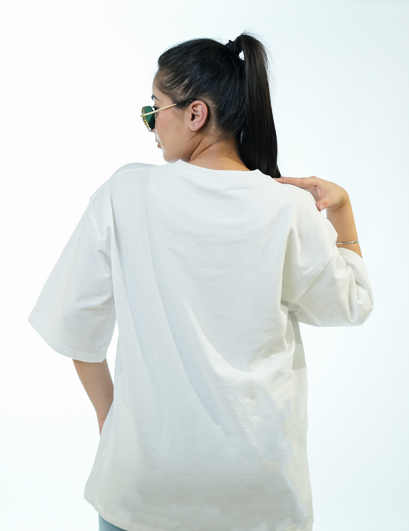 WHITE CIVILOWL BASIC OVERSIZED T SHIRT