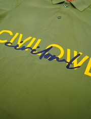 GREEN CIVILOWL DRYFIT MARS MERGE COLLAR T SHIRTS