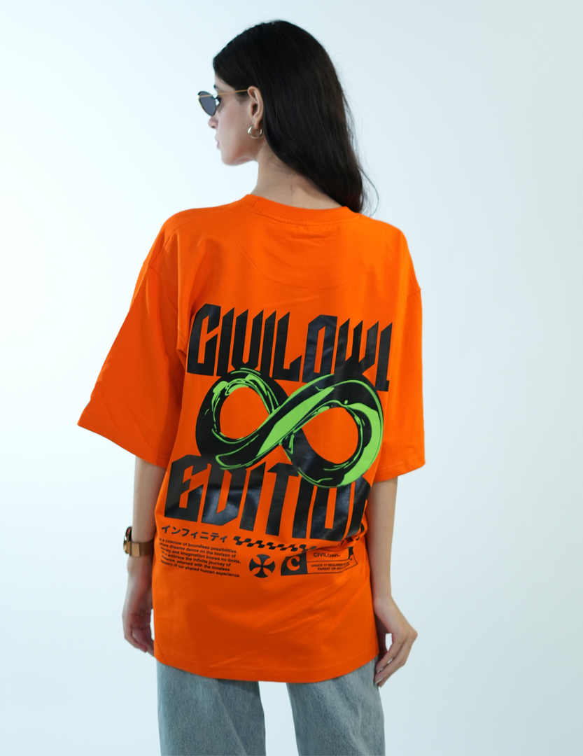 ORANGE INFINITY OVERSIZED T SHIRT